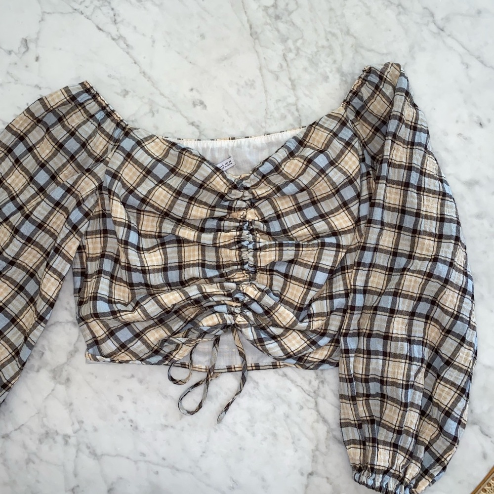 Gingham Long Sleeve Top